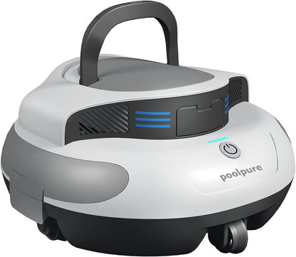 POOLPURE Poolsauger, 5000 mAh Akku, Double Motor, LED Indicators, self-Parking Function, IPX8 Waterproof, kabelloser Poolroboter für 90 m²