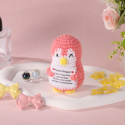 TOYMIS Lustiger Positiver Pinguin, Mini Niedlich Taschen Pinguin Puppe Emotionaler Unterstützungs-Pinguin