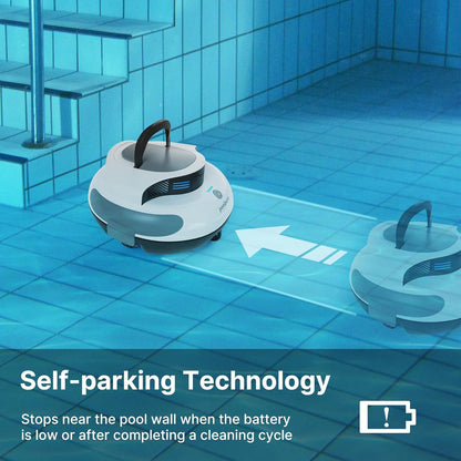 POOLPURE Poolsauger, 5000 mAh Akku, Double Motor, LED Indicators, self-Parking Function, IPX8 Waterproof, kabelloser Poolroboter für 90 m²