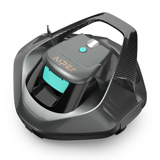AIPER Poolroboter, Kabellos Poolsauger Akku, Bodensauger mit 90 Min Laufzeit, Automatisches Parken, Dual-Antriebsmotoren & LED-Anzeigen