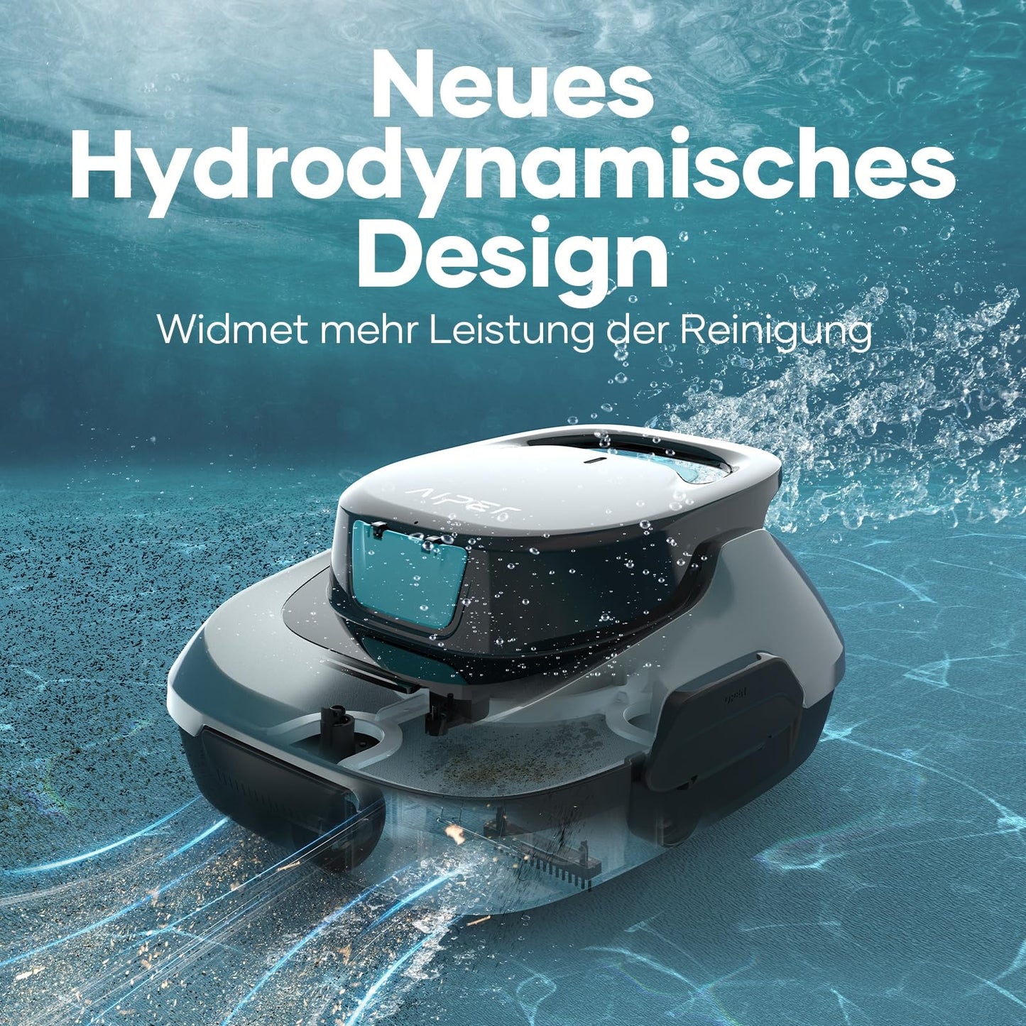 AIPER Poolroboter, Kabelloser Poolsauger Akku, 90 Minuten Reinigungszeit, Automatische Reinigung mit Selbsteinparkfunktion, Kompakter