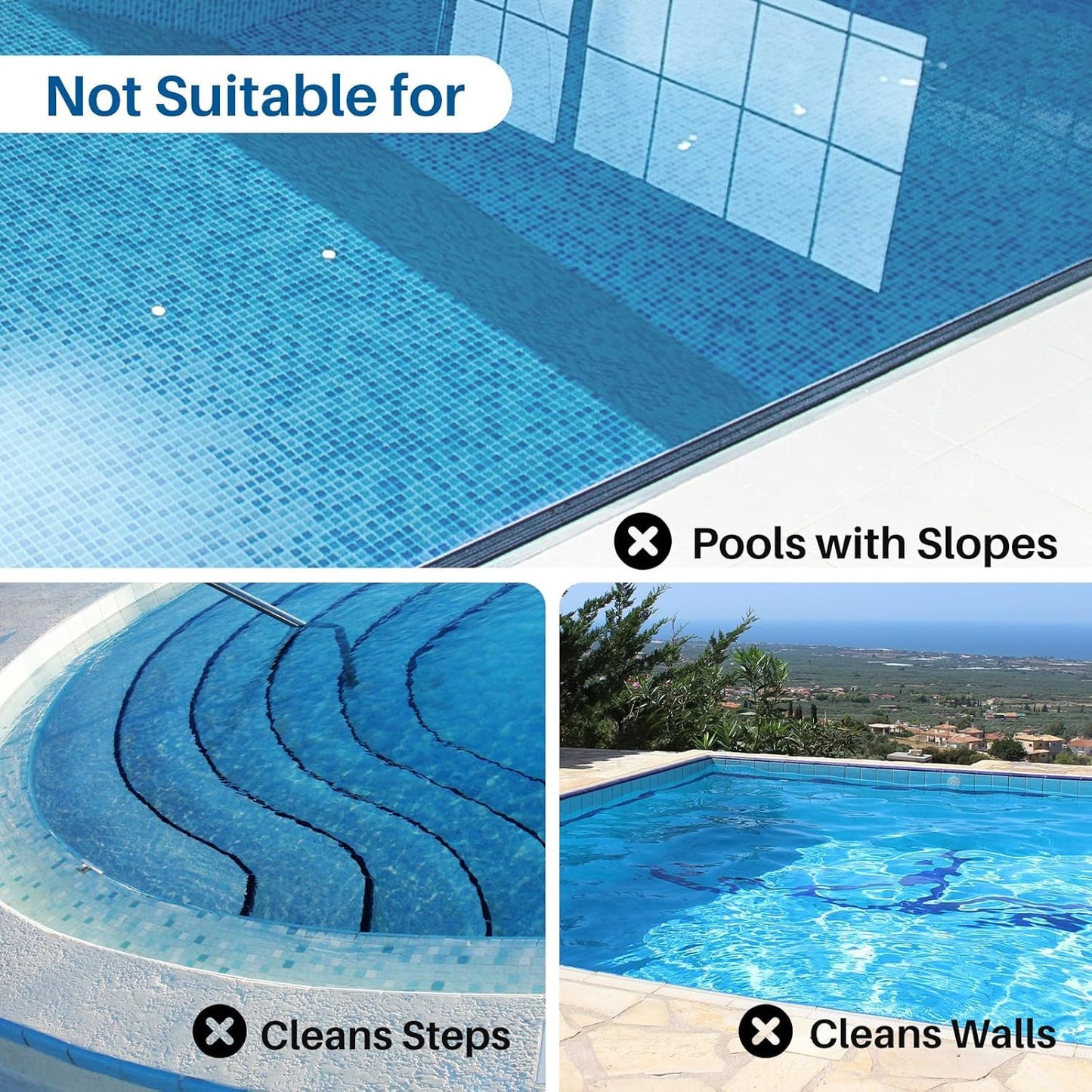 POOLPURE Poolroboter, 5000mah-Akku, 120min Leistungsstarke Reinigung, Kabelloser Poolsauger Akku, Automatisches Parken, LED-Anzeigen IPX8 Wasserdicht