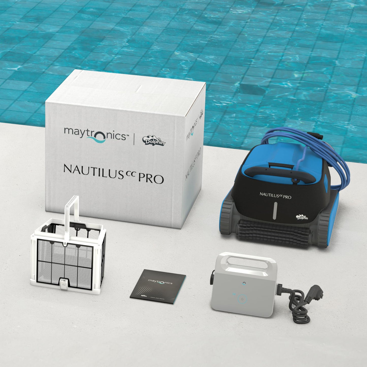 Dolphin Nautilus CC PRO IOT Automatischer Poolreiniger Poolroboter mit Kabel - Boden, Wasserlinie und Wandreinigung - Kontrolle mit app