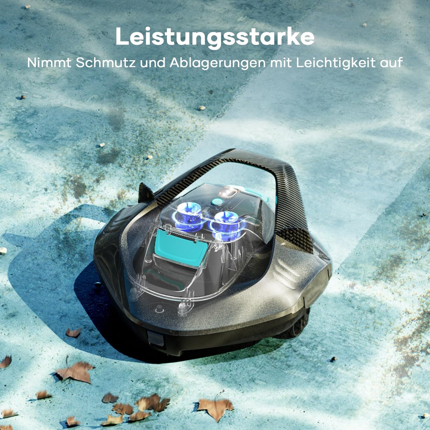 AIPER Poolroboter, Kabellos Poolsauger Akku, Bodensauger mit 90 Min Laufzeit, Automatisches Parken, Dual-Antriebsmotoren & LED-Anzeigen